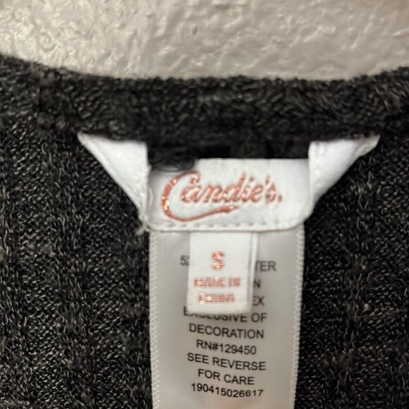 Candies Open Front Cardigan Ribbed Poncho with Suede Pockets/button detail L/XL - Picture 3 of 12